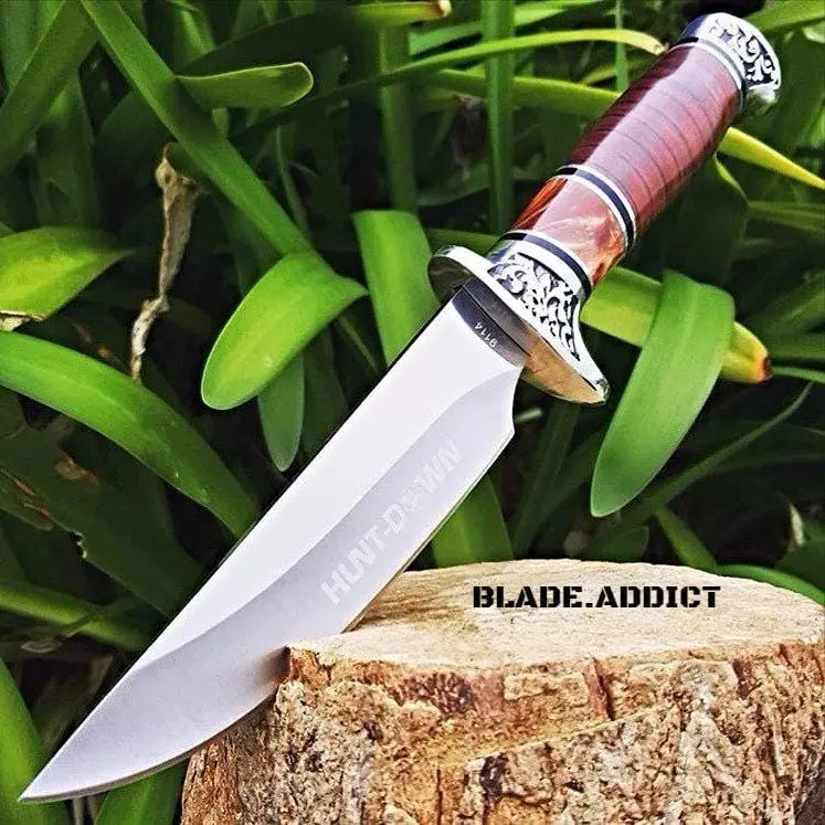 10-Inch Full-Tang Hunting Knife – Fixed Blade With Natural Wood Handle 1