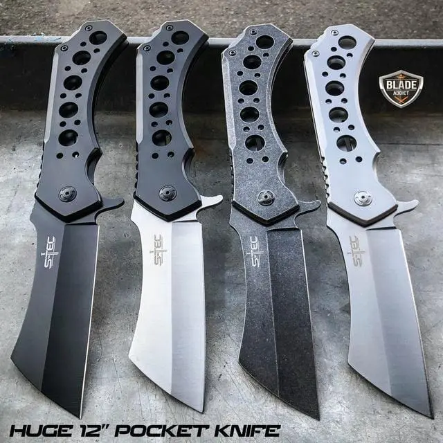 12-Inch Cleaver-Style Tactical Assisted-Folding Knife 1