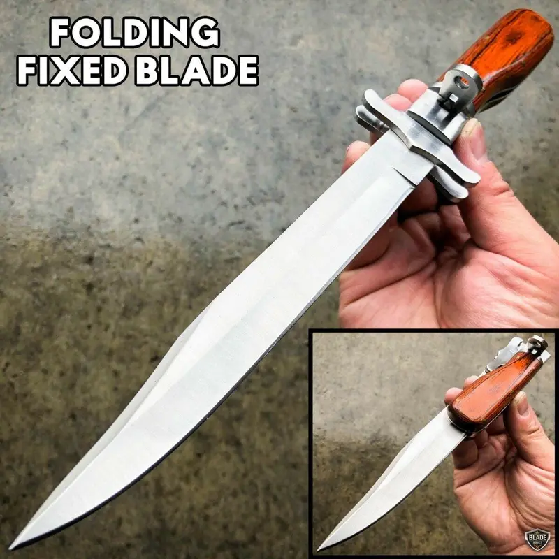 12-Inch Folding Bowie Knife For Tactical And Outdoor Use 1