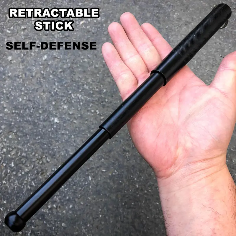 12-Inch Police Baton Walking Stick – Portable Self-Defense Walking Cane 1