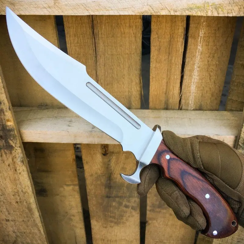 13.5-Inch Heavy-Duty Rambo Bowie Hunting Machete 1