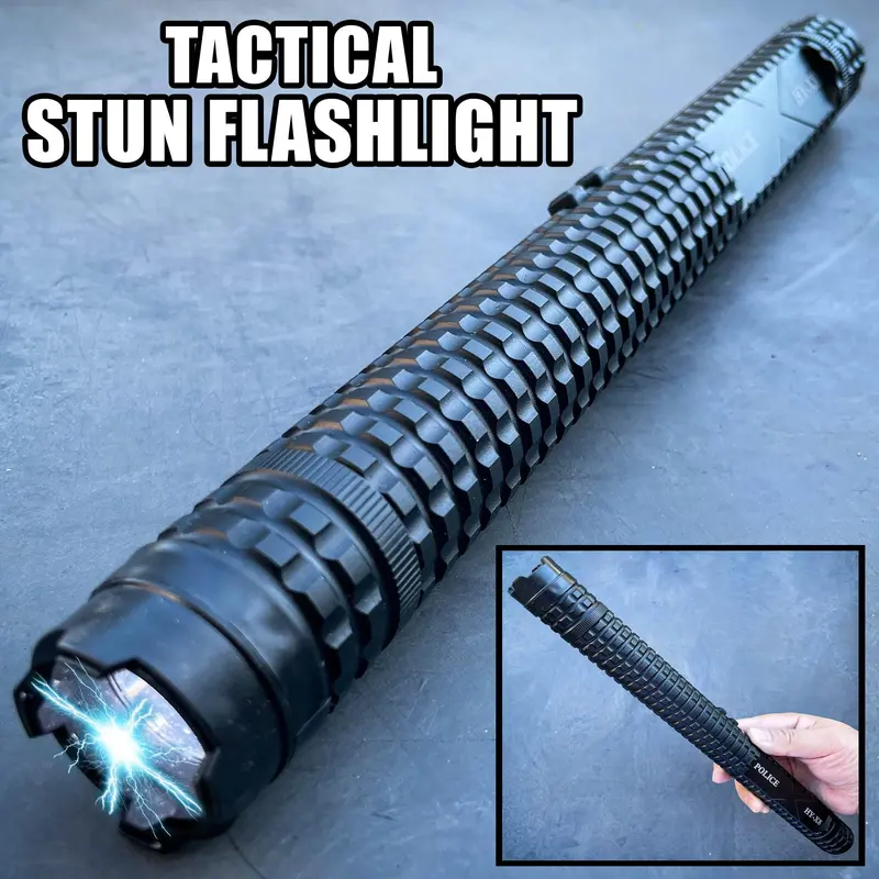 13.5-Inch Rechargeable Police Stun Gun With 10-Million-Volt Output And Built-In Led Flashlight 1