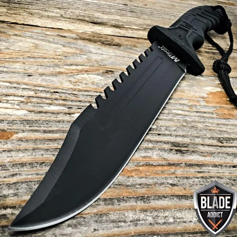 13-Inch Mtech Black Tactical Rambo-Style Fixed-Blade Survival Knife 1