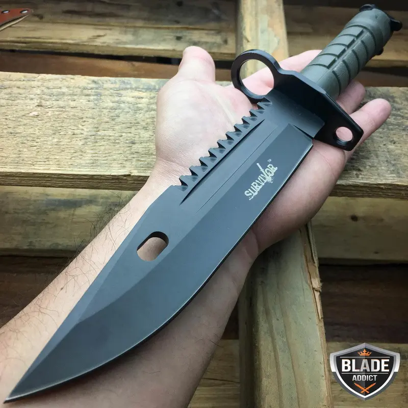 13-Inch Rambo-Style Bayonet Knife – Military Survival Fixed Blade 1