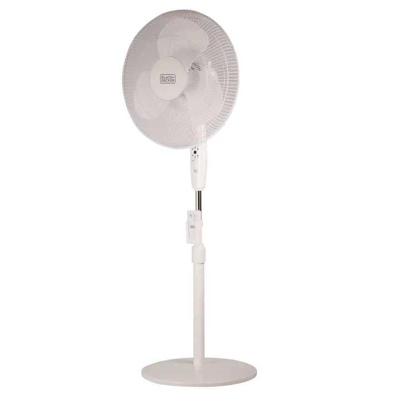 16-Inch White Stand Fan Featuring Remote Operation 1