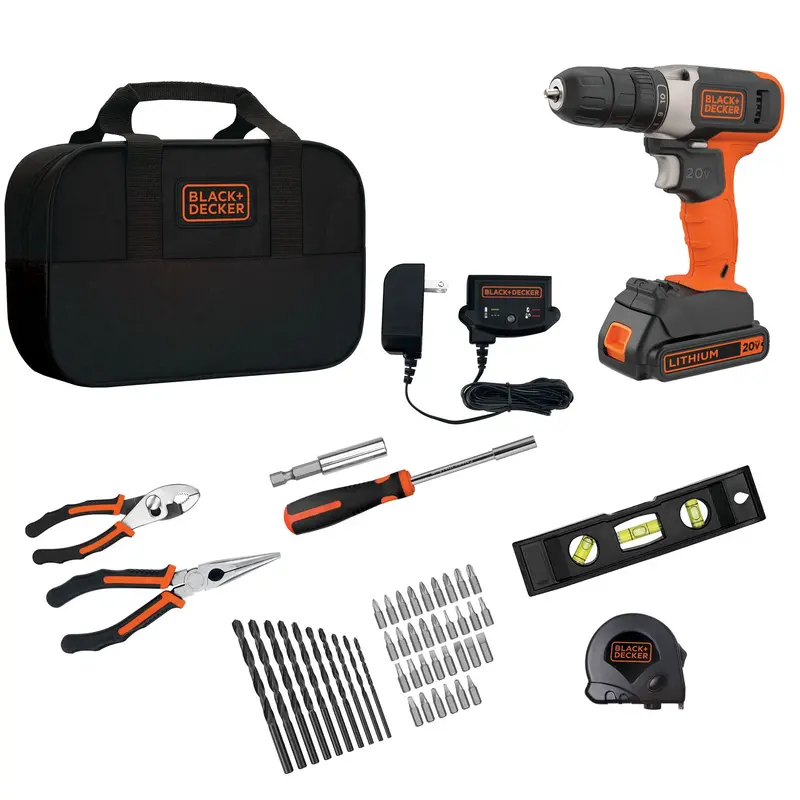 20V Max* Cordless Drill + 49-Piece Home Project Kit – Includes Battery & Charger 1