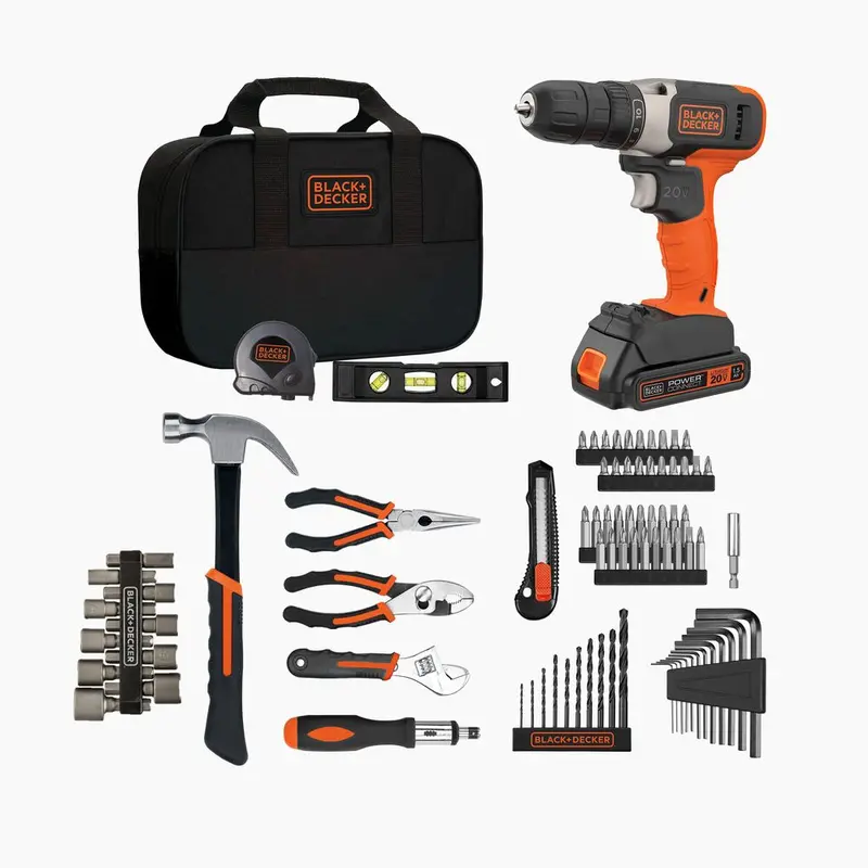 20V Max* Powerconnect™ Cordless Drill/Driver Kit – Includes 83-Piece Home Project Set, Tool Bag, Battery & Charger 1