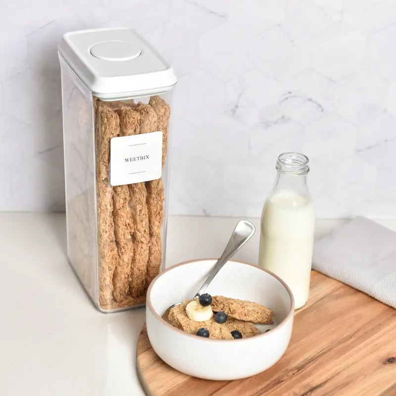 3.2L Airtight Push-Top Pantry Container With White Lid 1