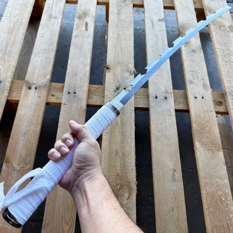 37-Inch Metal Demon Slayer Sword Replica Inspired By Inosuke Hashibira With Display Sheath 1