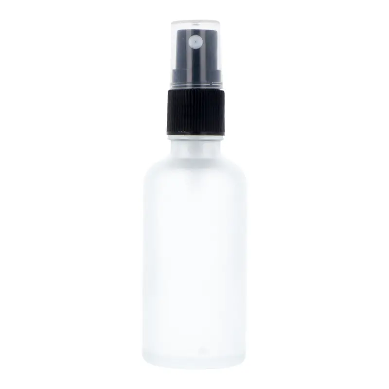50Ml Frosted Glass Spray Bottle With Black Atomiser Pump 1