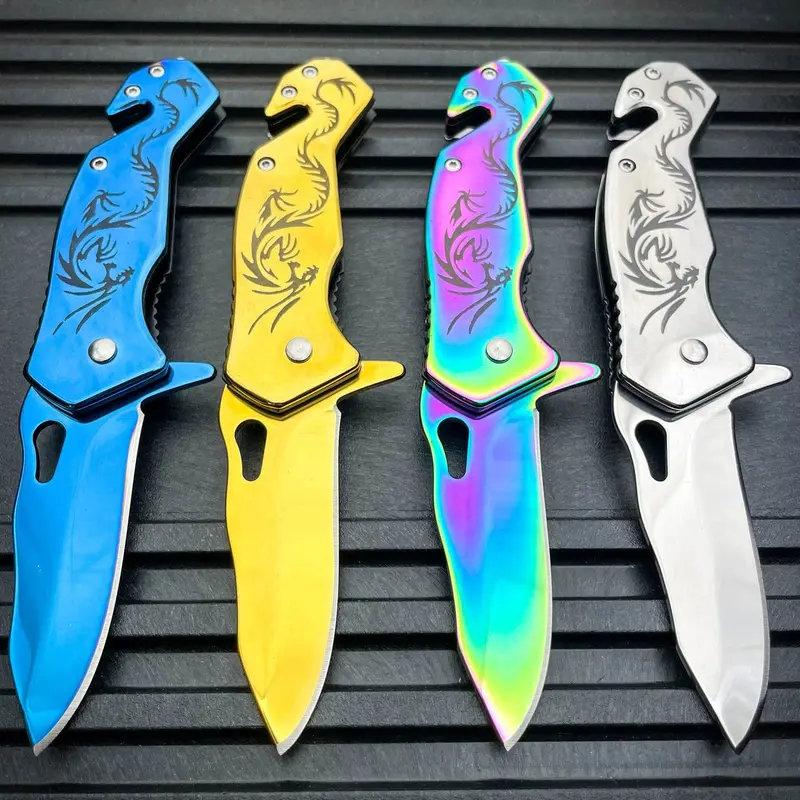 6-Inch Dragon-Themed Rescue Pocket Knife 1