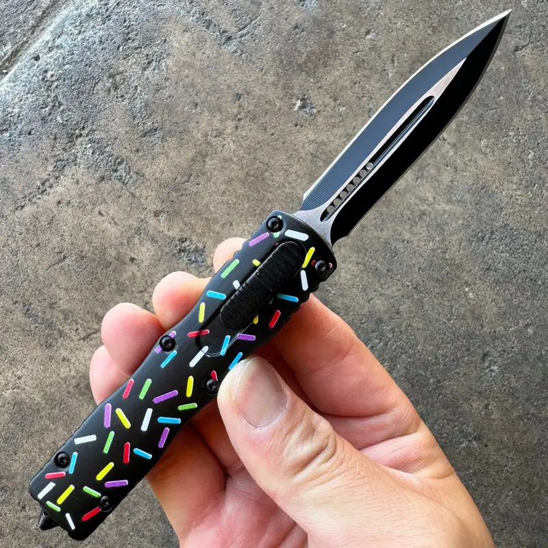 7.5-Inch Dual-Action Sprinkles Otf Knife – Matte Black Finish 1