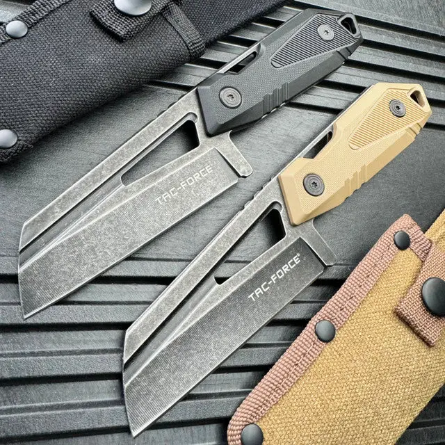 8.5-Inch Tactical Cleaver-Style Fixed-Blade Survival Knife For Camping And Hunting 1