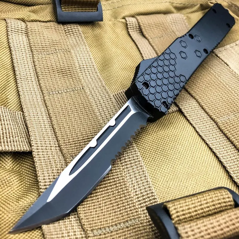 8-Inch Black Tanto-Blade Commando Otf Knife 1