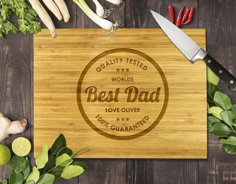 8×11 In Bamboo Cutting Board – Best Dad Series 1