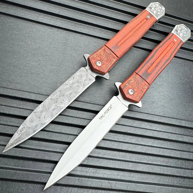 9.10-Inch Spear-Point Folding Knife – Spring-Assisted Deployment And Ergonomic Grip 1