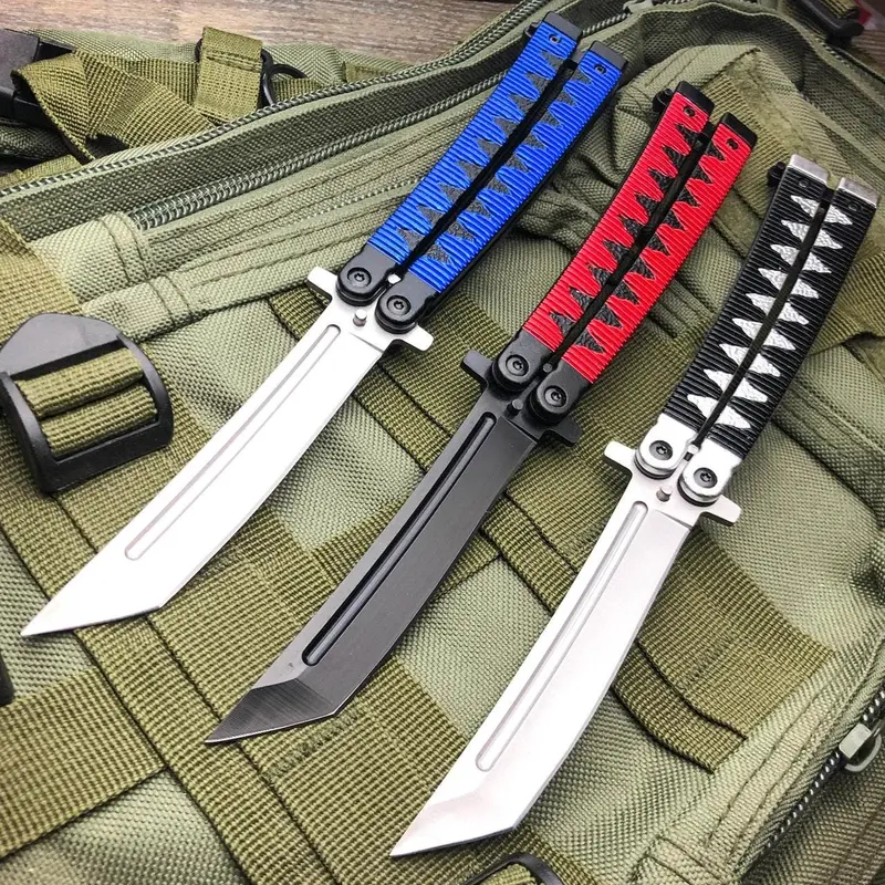 9.5" Samurai-Inspired Tanto-Blade Balisong Knife 1