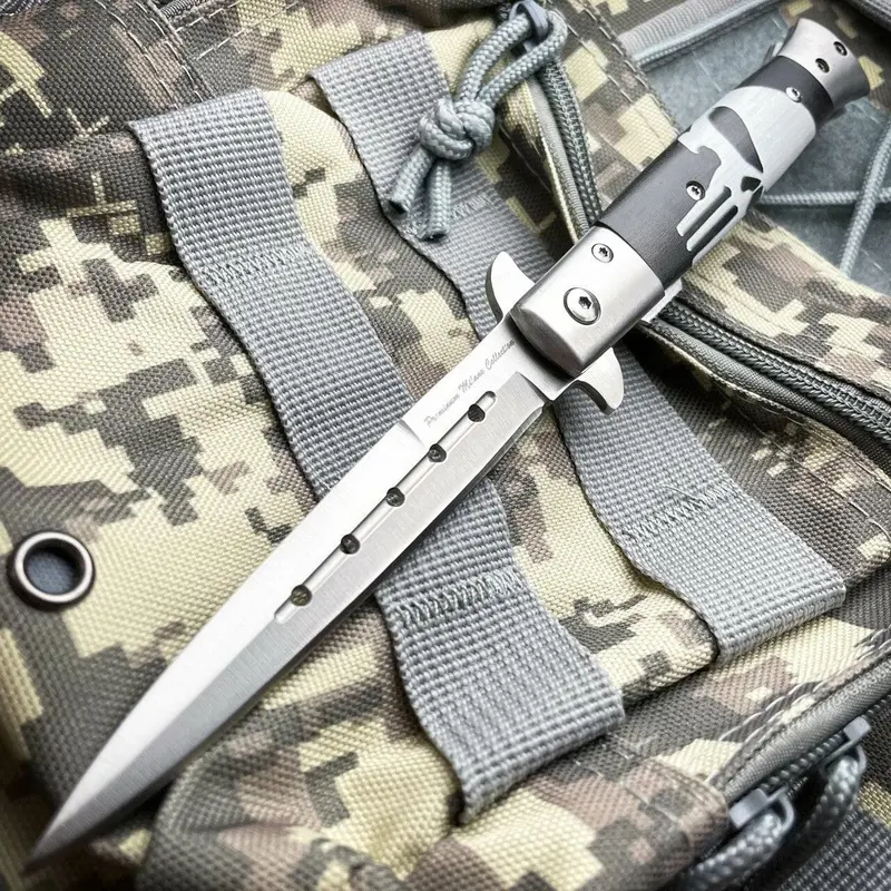 9-Inch Black Skull-Themed Tactical Pocket Knife – Spring-Assisted Opening 1