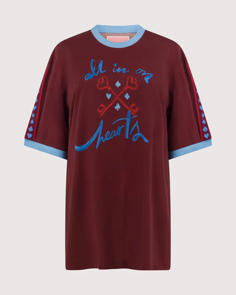 All In On Hearts Relaxed-Fit Oversized T-Shirt 1