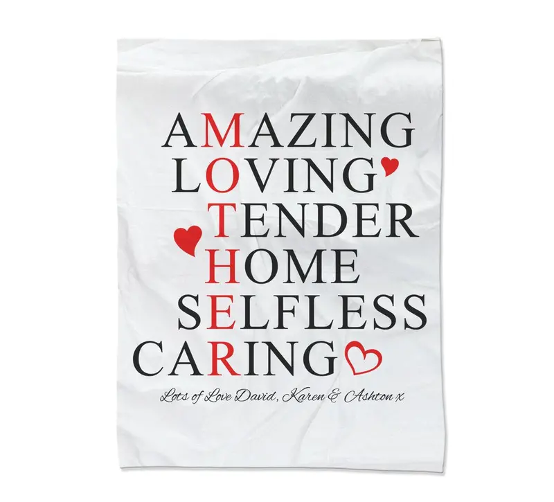 'Amazing Mother' Throw Blanket – Medium All-Season Weight 1