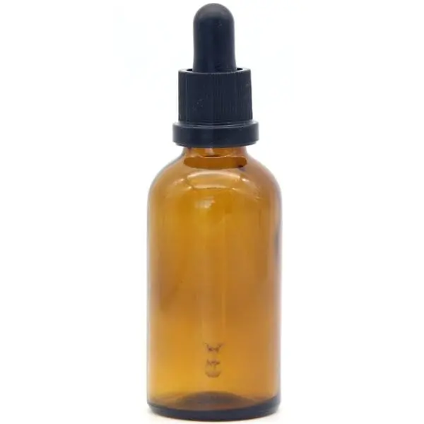 Amber Glass Dropper Bottle – 50Ml, Black Dropper Assembly 1