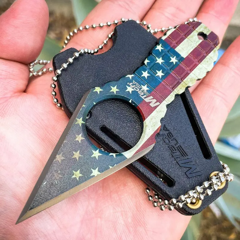 American Flag Neck Knife – Compact Mtech Usa Tactical Carry Blade 1