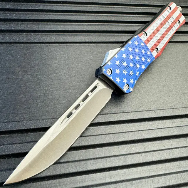 American Flag Patriot Otf Knife With Clip Point Blade 1