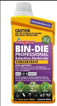 Amgrow Bin-Die Professional Selective Herbicide – 500Ml Weed Control Solution 1