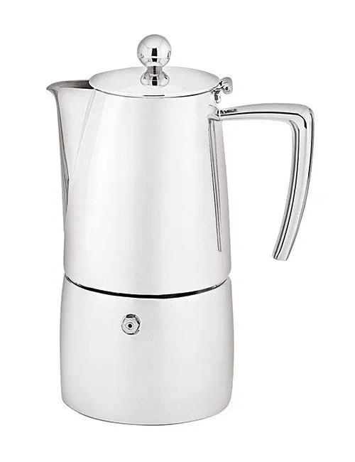 Art Deco Stainless Steel Twin-Wall Espresso Maker – 4-Cup Capacity 1