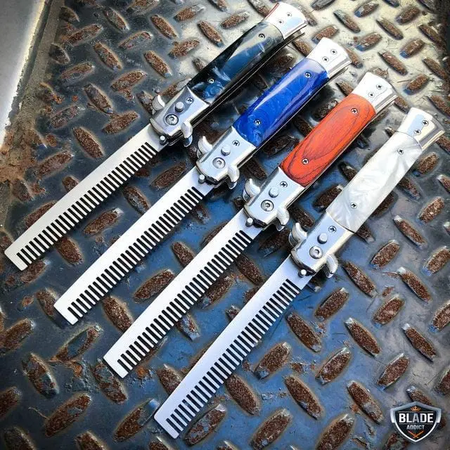 Automatic Switchblade Comb-Style Pocket Knife 1