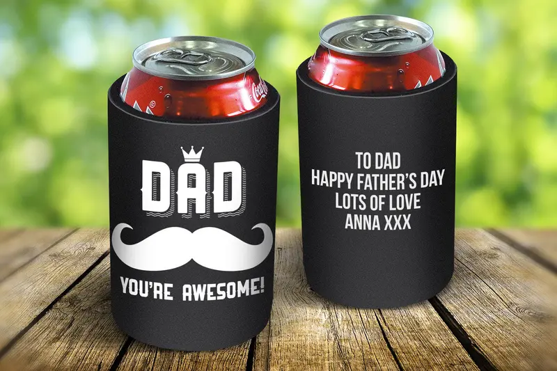 'Awesome Dad' Stainless Steel Stubby Cooler 1