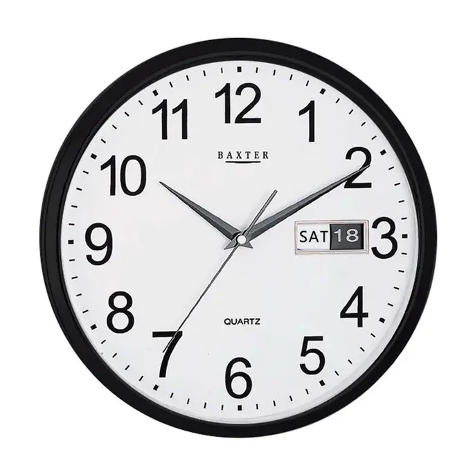 Baxter Windsor Wall Clock – 32 Cm Black Dial With Day & Date Display 1