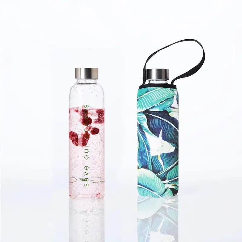Bbbyo Insulated Glass Water Bottle – Banana Leaf Design (570Ml) 1