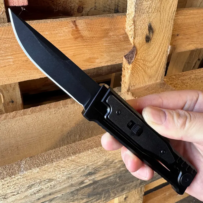 Black Gravity Knife – Traditional Manual-Deployment Tactical Blade 1