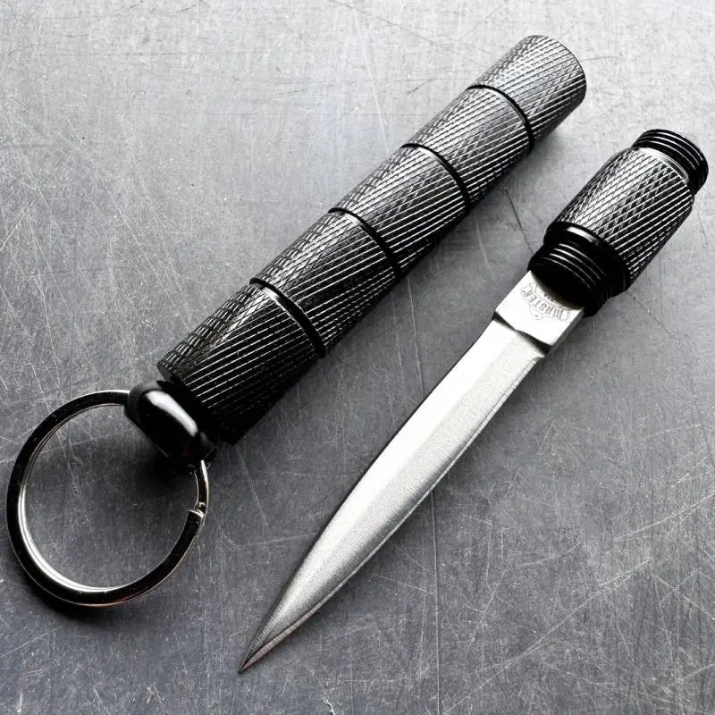 Black Kubotan Self-Defense Knife With Keyring 1