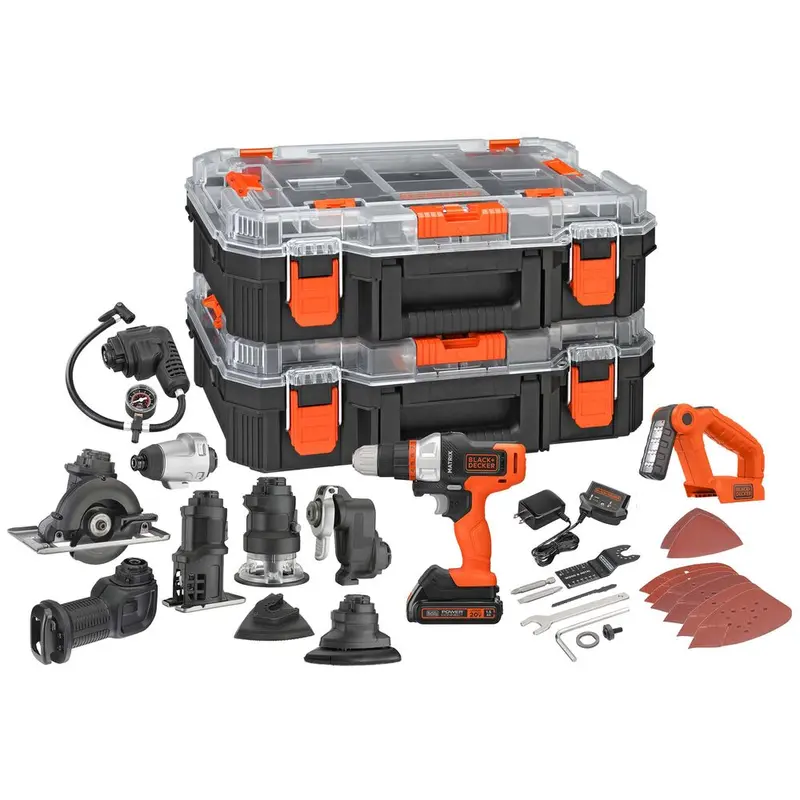 Black+Decker 20V Max Powerconnect Matrix Cordless Drill With 10 Attachments & Storage Case (Battery + Charger Included) 1