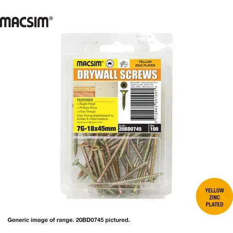 Brass-Plated Bugle-Head Drywall Screws — #6 × 25Mm, 100-Pack 1