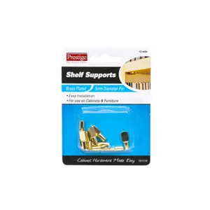 Brass-Plated Flat Shelf Supports – 5Mm Thickness, 12-Pack For Cabinet Assembly 1