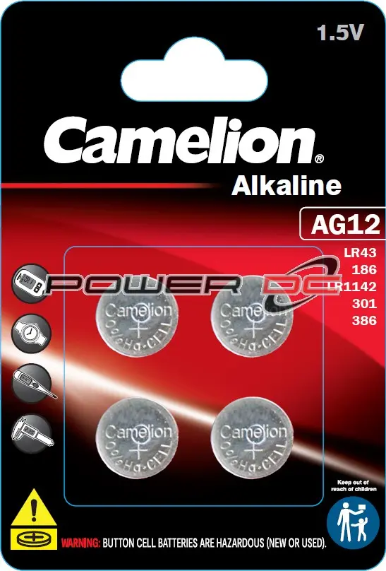 Camelion Lr43 (Ag12) Lithium Button Cell Batteries – 4-Pack 1