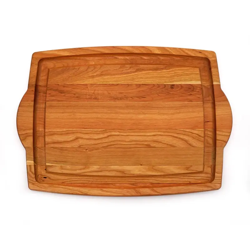 Cherry Wood Carving Board With Integrated Handles 1