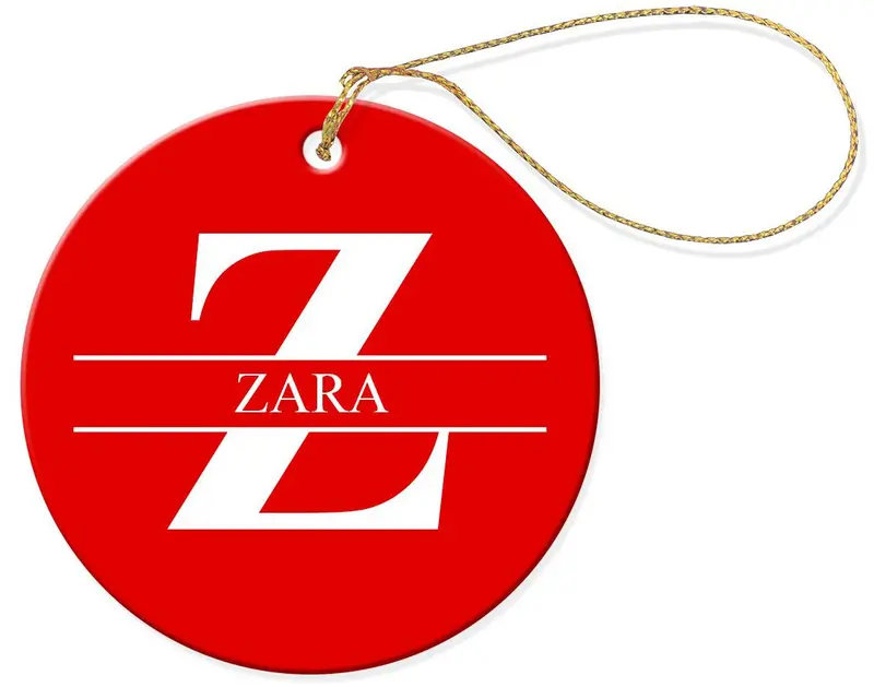 Custom Monogram Porcelain Ornament (Round) 1
