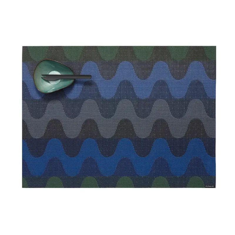 Deep Sea Blue Wiggle-Textured Rectangular Placemat 1