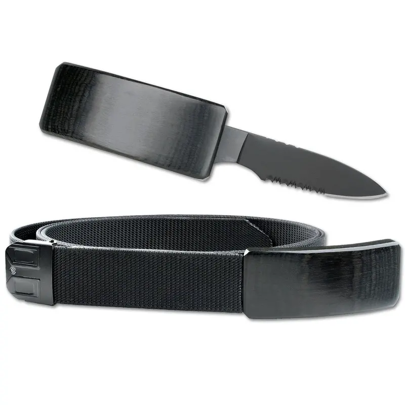 Discreet Black Belt Buckle Knife – Functional Concealed Defense Tool 1