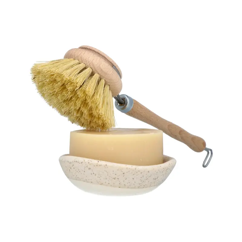 Eco Dishwashing Trio: Soap Block, Bowl & Brush Set 1
