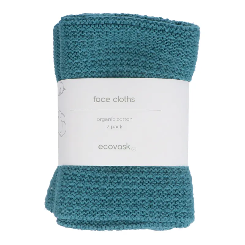Ecovask Face Cloth Set – 2-Pack Gentle Organic Cotton Cloths 1