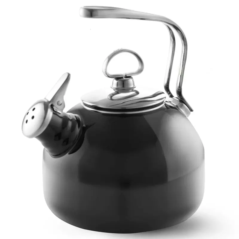 Enamel-On-Steel Gloss Black Teakettle – Stovetop Classic Kettle 1