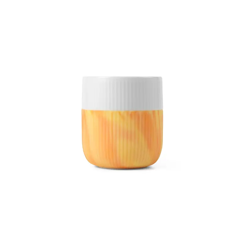 Fiery Yellow Marble Fluted Contrast Mug – Ceramic 1