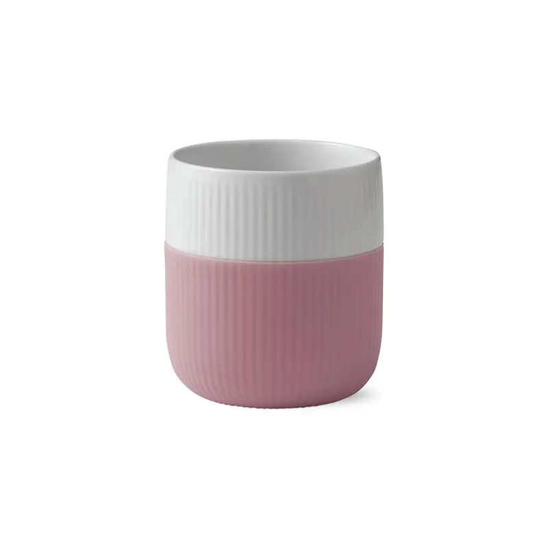 Fluted Contrast Ceramic Mug In Rose Tone 1