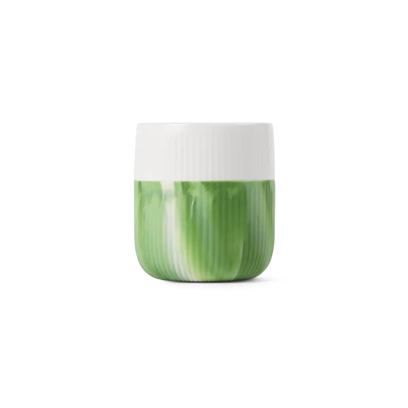 Fluted Contrast Mug In Marble Green & Grass Tone 1