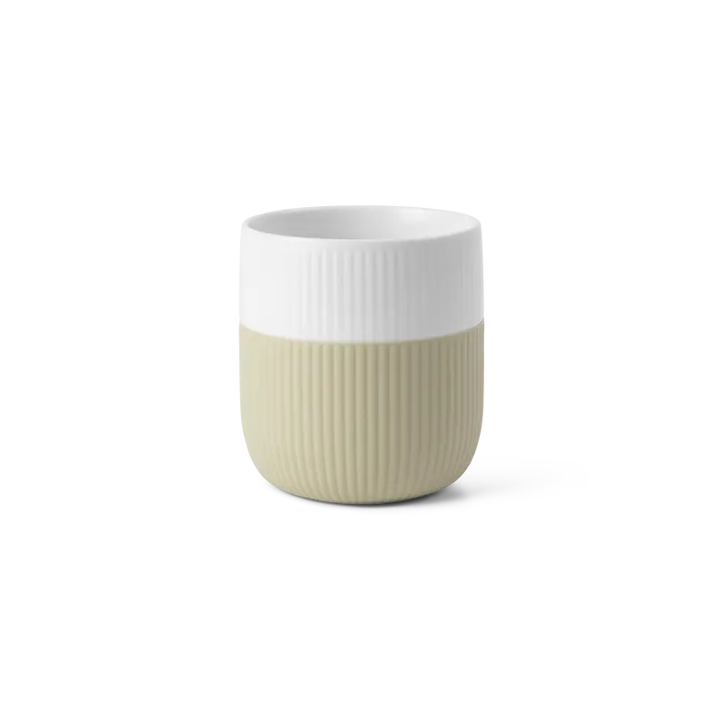 Fluted Sand-Tone Contrast Ceramic Mug 1